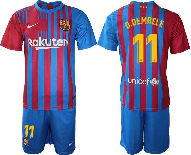 Men 2021-2022 Club Barcelona home blue #11 Nike Soccer Jersey